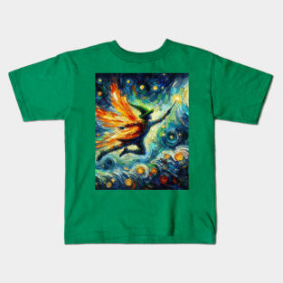 Irish Fairy in Starry Night Kids T-Shirt